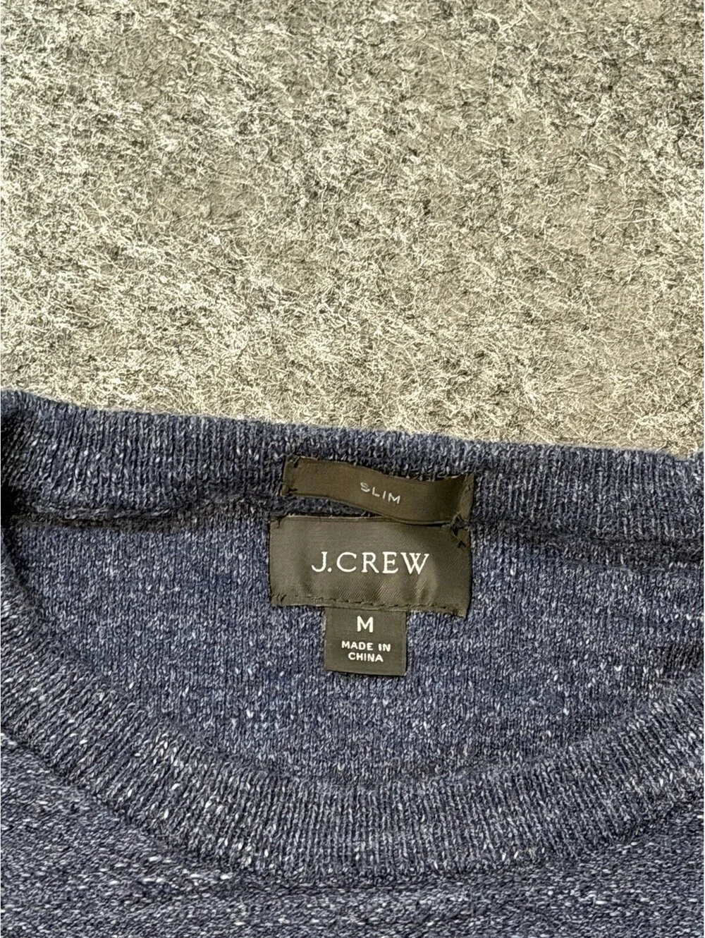 J.Crew Rugged Cotton Sweater Men’s M Slim Fit Heathered Indigo Blue C8445
